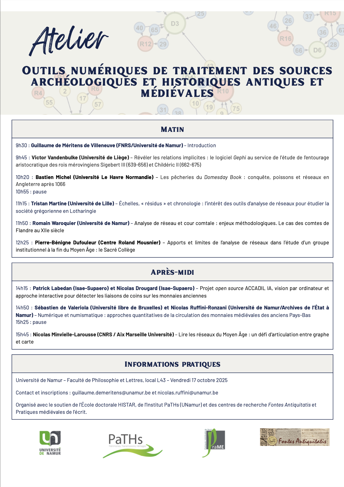 Atelier numérique – Octobre 2025 – UNamur